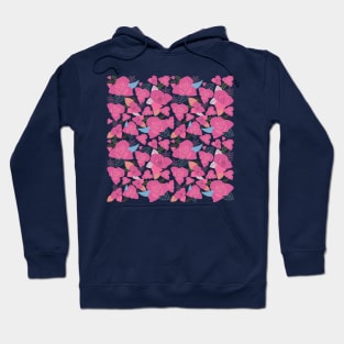 Purple rose floral pattern Hoodie